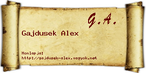 Gajdusek Alex névjegykártya